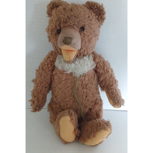 Vintage German STEIFF Soft Furry Zotty Teddy Bear Germany Buttom Plush Stuffed - Picture 1 of 10